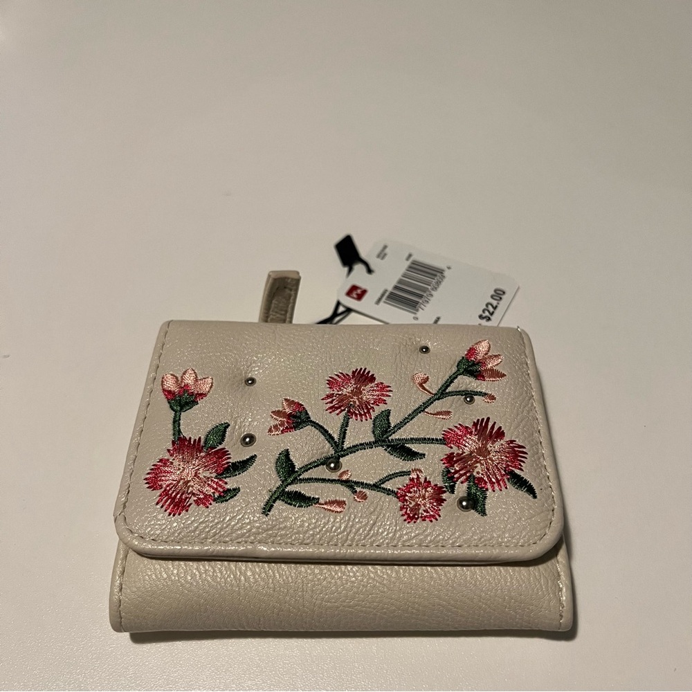Mundi Cream and Pink Cherry Blossom Wallet with Elegant Design